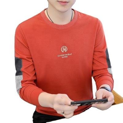 China New style Anti-wrinkle patchwork embroidery spring sweatshirts fashion men's basics sweatshirts simple crew neck sweatshirt for men for sale