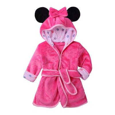 China Cartoon Thermal Bathrobe For Kids Hooded Long Sleeve Flannel Kids Clothes Long Robe Autumn Baby Bathrobe Boys 1-6 Years Old for sale