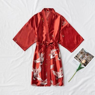 China Custom Fashion QUICK DRY Sheath Long Satin Pajamas Long Robe Female Bathrobe Sexy Silk Sleepwear For Women Pajamas for sale