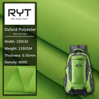 China Polyester-Gewebe gesponnenes dauerhaftes wasserdichtes Gewebe 135GSM 0.35mm Oxford zu verkaufen