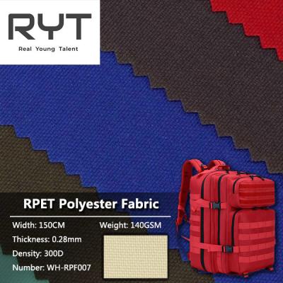 China Waterproof 300D 140GSM RPET Polyester Fabric Recycled PU For Luggage for sale