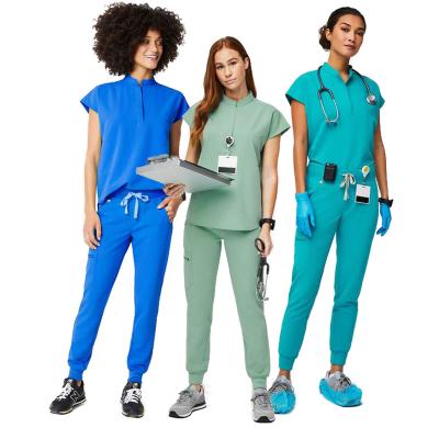 China New Hospital Bestex Polyester Rayon Spandex Designs Fashionable Style Hospital Medical Nurse Uniform for sale