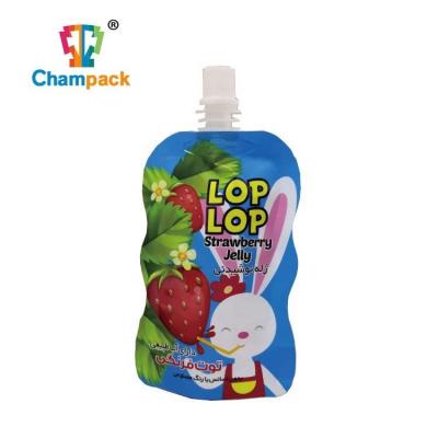 China Safety Food Grade Custom Shaped Spout Plastic Pouch For Juice Drinking Bag Liquid Doypack Soft Packaging for sale