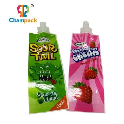 China Beverage Customized Printing Small Pouch With Spout Plastic Bag For Chocolate Packaging Bag for sale