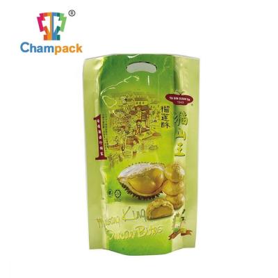 China Moisture Proof Durian Pancake Packing Pouch With Handle for sale