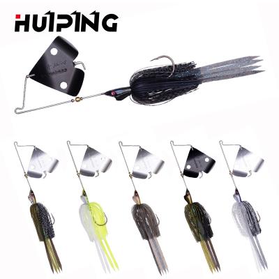 China Painting Lead Jig New Arrivals 14g Copper Chatter Bait Blade Jig Heads 3D Eyes Single Hook With Skirt Lure Artificial Fishing Casting for sale