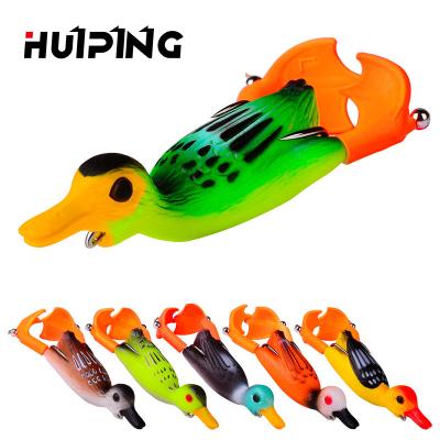 China Vivid Action Topwater Lie Swim Floating Snap Lure 90mm 11g Hooks Soft Bait Thruster Fishing Lures Fins Duck Lure for sale