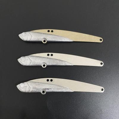 China Metal Fishing Unpainted VIB Lures 110mm Vibration 45g Bait Spinner Spoon Lures Fishing Bait Rigs Trout Shore Cast PESCA for sale