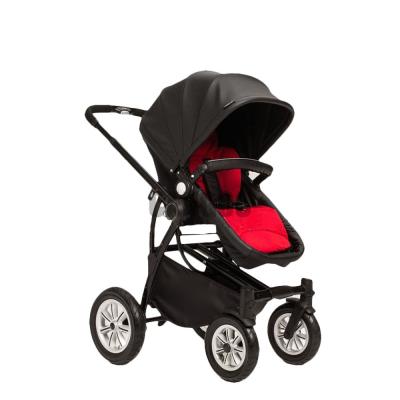 China Black White Aluminum Alloy Luxury Baby Strollers With Suspension Air Tire for sale