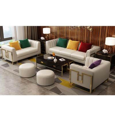 China Luxury Modern Designed Genuine Leather Sofa 3 Seat 2 Seat Living Room Furniture Modern Large 1 Sectional Factory Sale for sale