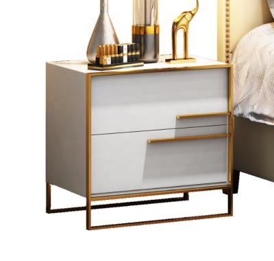 China Others Modern Black / White Bed Parts Table Luxury Bedside Table Armoire for sale