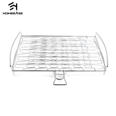 China Easily Cleaned Sausage Fish Camping Raising Wire Outdoor Flexible Design Large Grilling Basket For Chicken for sale