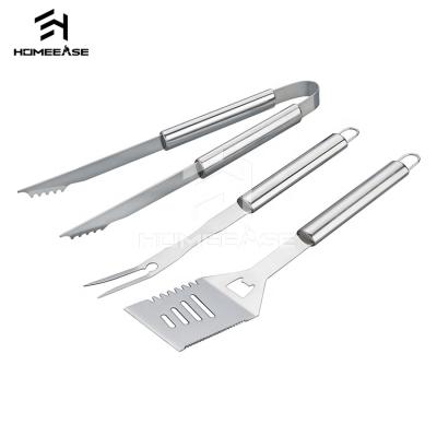 China Guangdong Outdoor BBQ Grill Easily Cleaned Full Set 3 Piece BBQ Grill Tool Set Stainless Steel acessoros for sale