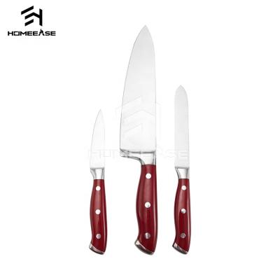 China Promotional Stocked Vegetable Stainless Steel 3pcs Different Size Fruit Meat Serving Kitchen Knife Sets From China for sale