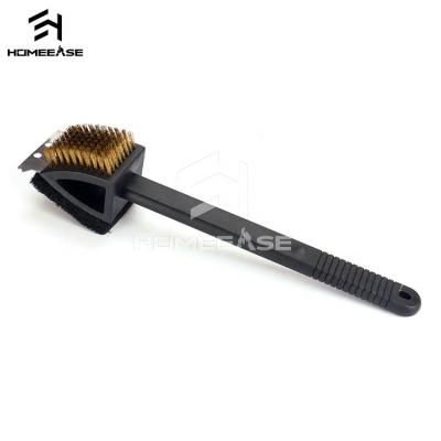 China Custom Kitchen Accessories PP 430 SS Rugged Rugged Durable Brass Bristle Brass Easily Cleaned Derusting Brush for sale