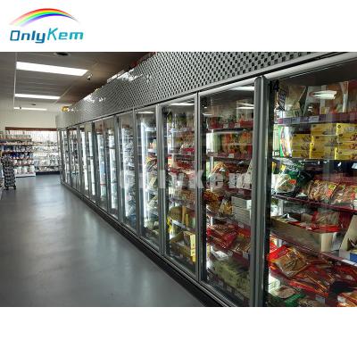 China Commercial Beauty Supermarket Show Cold Room Walk In Cooler Freezer With Glass Door For Beer Store for sale