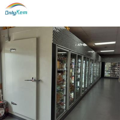 China Container 10 Door Display Walk In Freezer With Insulation Glass Door for sale