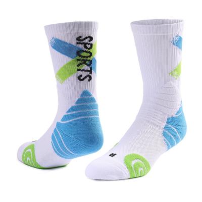 China Sporty Custom Printing Logo Blank Sox Crew Men Sports Socks Basketball Cycling Running Tube White Socks for sale