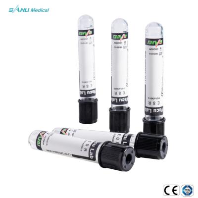 China 3.8% Sodium Citrate Vacuum Blood Collection Tubes Black Top ESR Blood Test Tube for sale