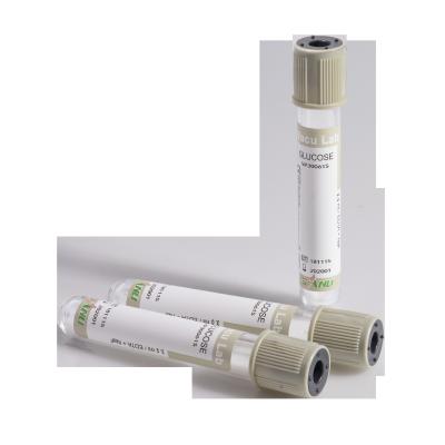 China Glucose Vacuum Blood Collection Tubes PET Grey Top For Blood Glucose Determination for sale