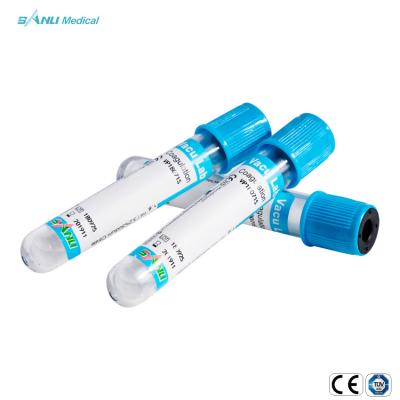 China Vacuum Coagulation Sodium Citrate Blue Top Tubes 13x100mm For Blood Collection for sale