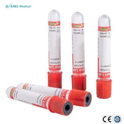 China 13x100mm Plastic Blood Collection Tubes PET Clot Activator for sale