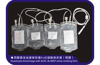 China La sangre médica cuádruple 250-500ml empaqueta el anticoagulante tubular del CPD CPDA-1 de la película en venta