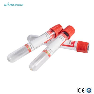 China 13x100mm IVD Sterile Red Vacuum Blood Test Tube Ce Approved With Clot Activator for sale