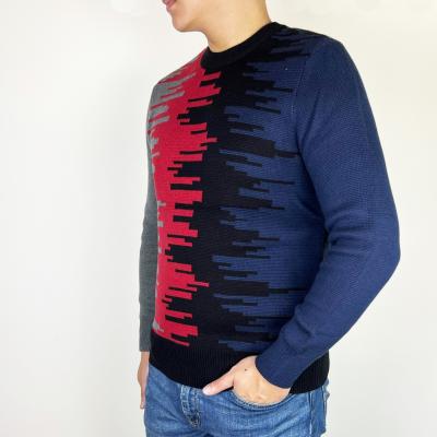 China New Fashion Machine Washable Intarsia Casual Men's Sweater Pullover for sale