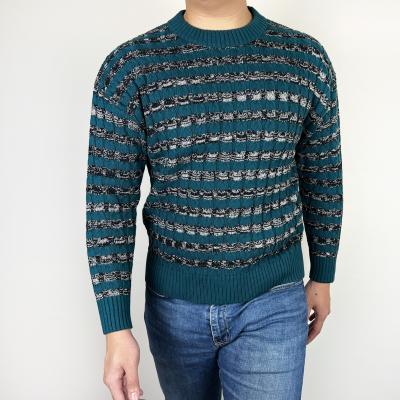 China NEW machine washable cable stripes fashion jacquard knit men's sweater pullover. for sale