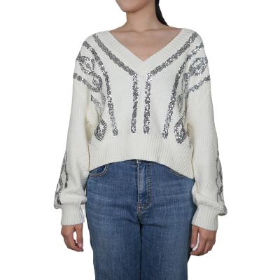 China OEM/ODM 2022 Machine Washable Fashion Embroidery Sweater Casual Pullover For Women for sale