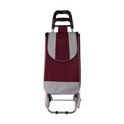 China Durable Genuine Portable Trolley Supermarket Bag With Wheels Promotion Two Wheels With Seat Wholesale Shopping Cart for sale