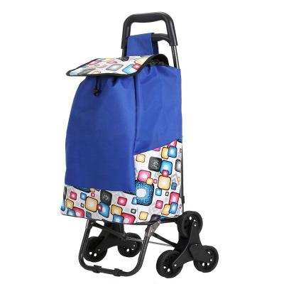 China Durable Cheap Miniature Reusable Shopping Cart Bags Trolley Shopping Folding Cart Black Green Red Orange for sale