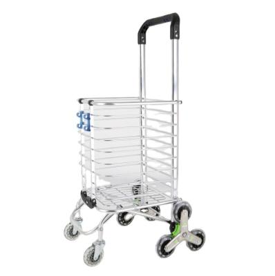 China Folding Aluminum Trolley Four Wheel Shopping Trolley for sale