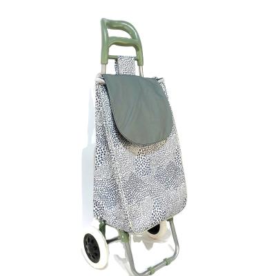 China Durable Collapsible Rolling Shopping Cart With Handles For Supermarket Shopping A Portable Trolley That Carries Food For Groceries for sale