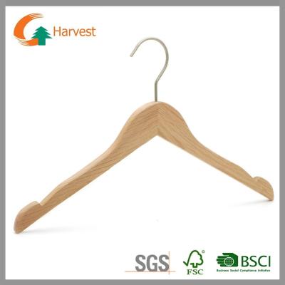 China SHOW Cheap Natural Wood Color Clothes Wooden Hanger, Clothes Hanger for sale