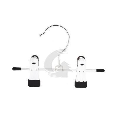 China DISPLAY Chrome Metal Clips Pants Hanger with PVC Clips for sale