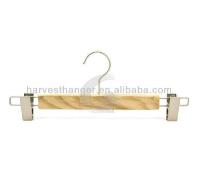 China SHOW Popular New Style Luxury Wooden Trouser Hanger With Clips for sale