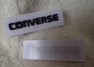 China Converse 3D Silicone Logo Patches Black Soft For Clothing Neck Label for sale