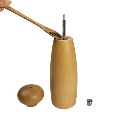 China Factory Self Design Salt And Pepper Grinder Set Sustainable Wooden Beech for sale