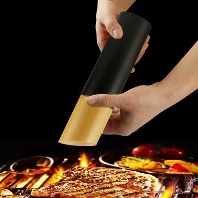 China Sustainable Manual Wooden Wine Bottle Salt And Pepper Mill Grinders Salt Pepper for sale