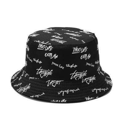 China Sun Howell Fashion Designer Reversible Custom Logo All Over Print and Embroidered Cotton Bucket Hat Fisherman Protection for sale