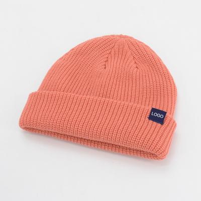 China breathable & Fashionable Custom Embroidery Waterproof Logo Solid Color Warm Winter Beanie Knit Hat for sale