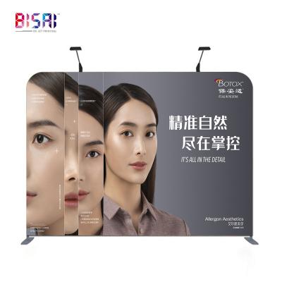 China Custom Fast Act Fabric Tension Pop Display Advertising Exhibition Trade Show Stand Banner BR0004 for sale