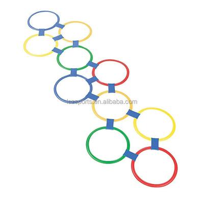 China Hopscotch Game Ring Game-10 Multicolor Plastic Rings And 15 Connectors For Indoor Or Outdoor Use-Fun Creative Play Set For 28cm Girls for sale