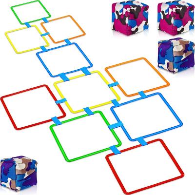 China 10 Piece Outdoor Ring Game Plastic Square Hopscotch Game 38cm for sale