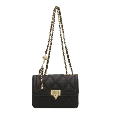 China New Designer Eco-Friendly Embroidery Female Single Shoulder Diamond Bag Chain Small Square Bag for sale