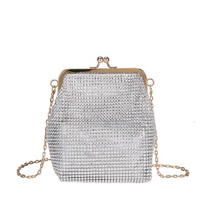 China Wholesale Fashion Diamond Shiny Chain Bucket Bag Korean Cross - Body Bag Mother Child Party Bag for sale