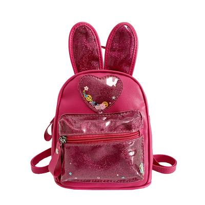 China Wholesale Fashion Super Kid's Sequins Pink Mini Backpack Cute Rabbit Style School Bags For Girls for sale