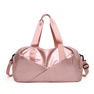 China Pink Lady Custom Logo Large Capacity Travel Bags Waterproof Oxford Sport Gym Duffel Bags With Shoe Compartment for sale